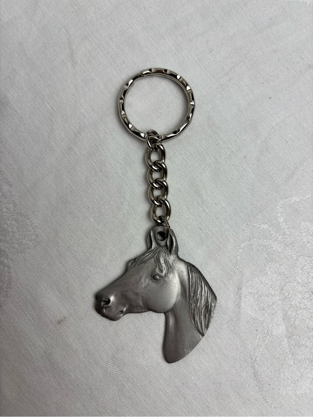 Vntg. 1982 Rawcliffe Pewter Horse Head Keychain
